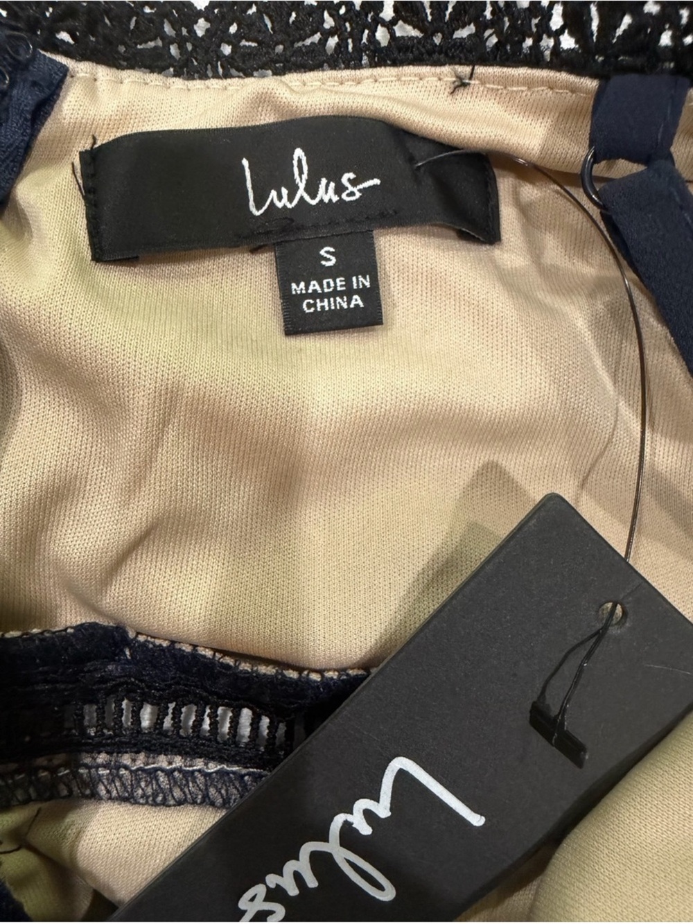 NWT Lulu's Navy Blue Lace Overlay Nude-Illusion Backless Midi Dress - Picture 2 of 7